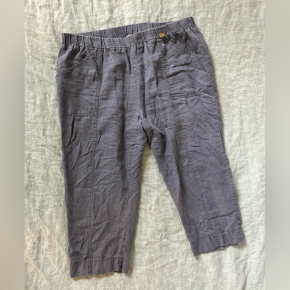 Ellen Tracy Linen wide leg  crop pants xl - Picture 4 of 6